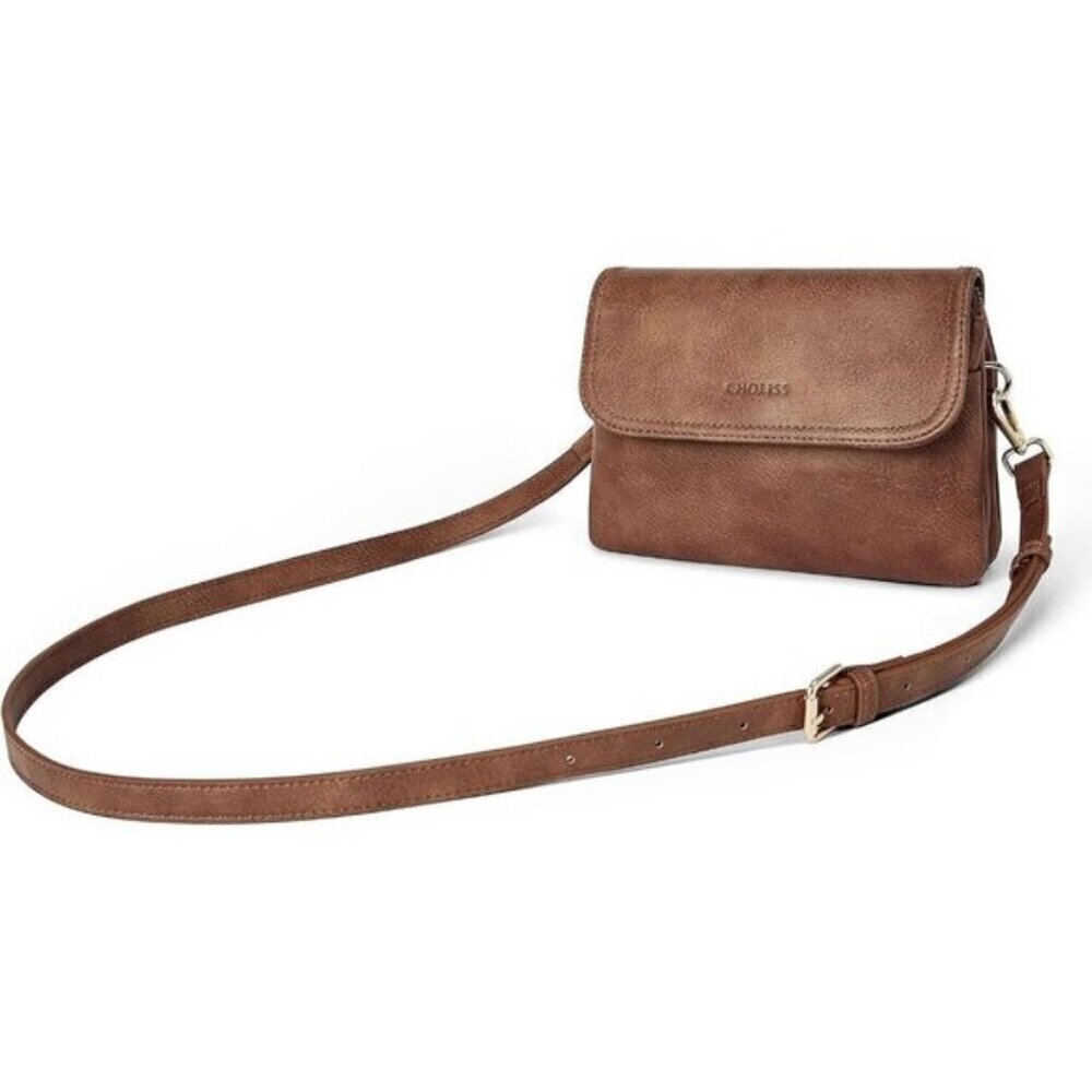 ✨Women's Brown Small Crossbody Bags Vegan Leather Purse Mini Purse with Strap